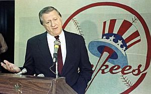 George Steinbrenner, owner of the New York Yankees, making a statement in an undated photo.