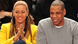 Music power couple Beyoncé & Jay-Z, shown here at a New Jersey Nets basketball game, hosted a special fundraiser for Obama in New York in Sept 2012.
