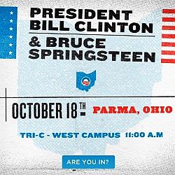 Ticket to Bill Clinton-Bruce Sprinsteen rally for Obama in Parma, Ohio.