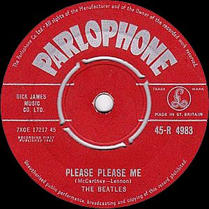 The Beatles’ first No. 1 U.K. hit, “Please Please Me,” came in Feb 1963 on Parlophone records. Click for digital.