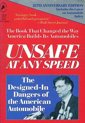 Part of the cover of the 25th anniversary paperback edition of “Unsafe at Any Speed,” published by Knighstbridge Publishing Co. in 1991.