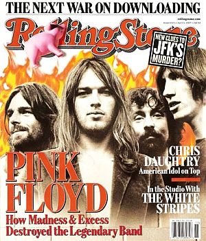 Rolling Stone magazine cover story on Pink Floyd and their troubles, April 2007. Click for copy.