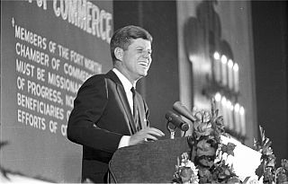 President Kennedy during his speech to the Fort Worth Chamber of Commerce at the Hotel Texas, Nov. 22, 1963.
