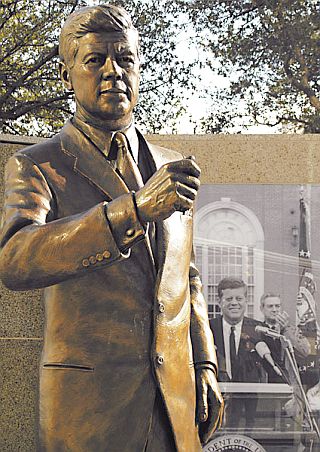 John F. Kennedy statue in Fort Worth, Texas  honoring the former president on his November 1963 visit there, prior to his tragic assassination in Dallas on that same trip.
