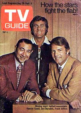 1971: “Monday Night Football” broadcast team of Howard Cosell, Don Meredith and Frank Gifford.