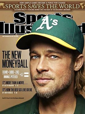 September 26th, 2011: Brad Pitt on the cover of Sports Illustrated, just in time for the “Moneyball” film, with a series of related stories inside the magazine. Click for copy.