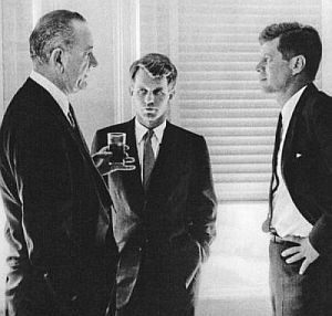 July 1960: Classic photo of LBJ, RFK & JFK during Johnson’s VP selection. Photo,  Jacques Lowe
