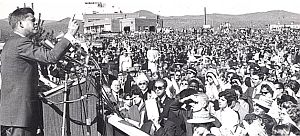 Nov 4: JFK campaigning at airport rally at Woodrum Field, Roanoke, VA, four days before the election.