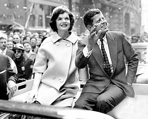 October 19th, 1960: JFK & Jackie riding in motorcade during tickertape parade in New York City.