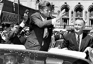 Sept 13: JFK campaigning with LBJ, in Dallas, Texas.