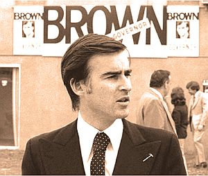 Jerry Brown, running for Governor of California, 1974.