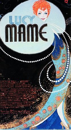Movie poster for the 1974 musical film, "Mame," starring Lucille Ball. Click for DVD.