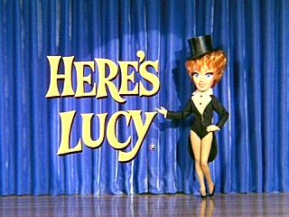 TV screen shot of one of the logos used for “Here’s Lucy.” Click for DVD box set of the complete ‘Here’s Lucy’ series (1968-74), 144 episodes.