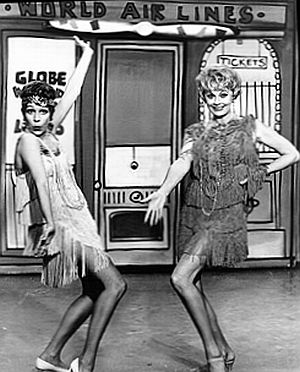 1967: Carol Burnett in “Lucy Show” episode when she and Lucy attend school to become airline stewardesses.