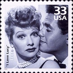 An “I Love Lucy” U.S. stamp issued back in the days when the going rate was 33 cents.