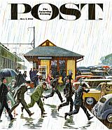 Commuters in Rain, Oct 1961.