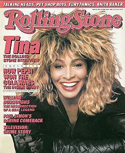 During her career, Tina Turner appeared on various magazine covers, here for an October 1986 Rolling Stone feature.