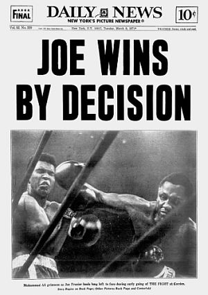 NY Daily News, March 1971: “Joe Wins By Decision.”