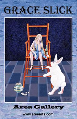 Poster announcing art works of Grace Slick.