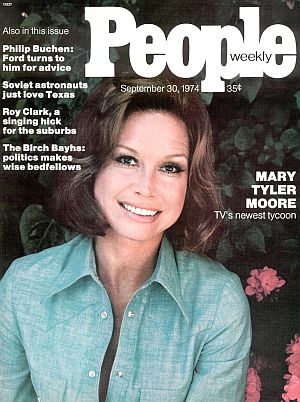 September 30, 1974 People magazine with cover story: “Mary Tyler Moore: TV’s Newest Tycoon.” Click for copy.