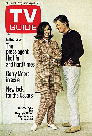 April 1969: TV Guide features Dick Van Dyke & Mary Tyler Moore for a TV special that helped Mary win her CBS contract that led to “The Mary Tyler Moore Show.”
