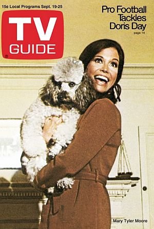 Sept 19, 1970: TV Guide cover features Mary Tyler Moore & canine friend at the start of "The Mary Tyler Moore Show."