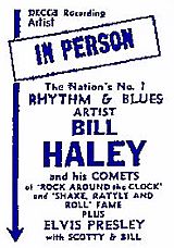Portion of 1955 poster w/Elvis as minor act; click for similar.