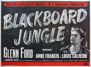 1955: Ad promoting “Blackboard Jungle.” Click for film.