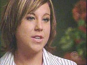 Eva Rowe on the October 2006 “60 Minutes” broadcast.