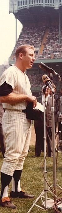 Mickey Mantle making remarks at “Mickey Mantle Day,” Sept 18th, 1965.