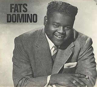 Fats Domino photo from a 1950s record sleeve for “There Goes My Heart Again” and “Can’t Go On Without You.” Click for digital.
