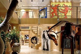 Condo-converted to art gallery in Atlanta as part of Elton John residence there. Photo, Architectural Digest.