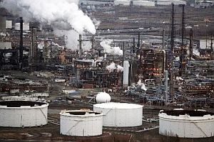 Stock photo. Bayway oil refinery, Linden, NJ.