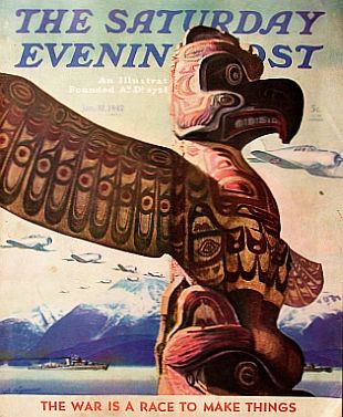 January 31, 1942. John Clymer’s first cover for “The Saturday Evening Post” is published, titled, “Totem Pole.”