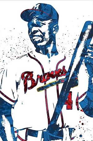 Hank Aaron canvas wall art, framed or unframed; availability varies. Click for Hank Aaron page at Amazon.