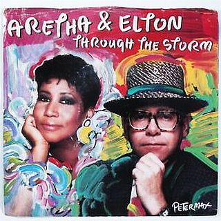 “Aretha & Elton: Through The Storm.” 1989 vinyl single edition shown. Click for digital or streaming. 