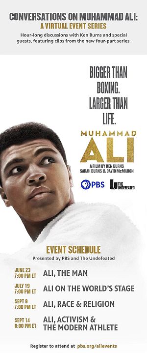 Press notice for “discussion sessions” with Burns team in advance of September 2021 PBS film release.