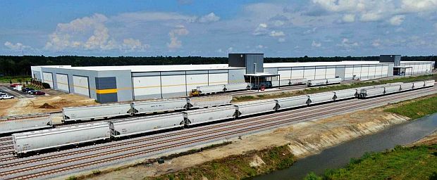 New A&R Logistics warehouse, located  just north of Charleston, SC, opened in September 2020. The company bags plastic pellets shipped to it in volume by rail to prepare them for export to foreign markets through the Port of Charleston. Photo provided to PostandCourier.com / A&R Logistics