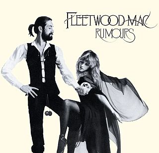 Nicks & Mick Fleetwood on the cover of Fleetwood Mac’s “Rumours” album of 1977. Nicks sang on, and helped write, several of the album’s hit songs, including, “Dreams.” Click for copy.