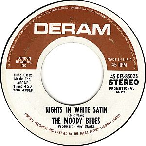 45 rpm recording of “Nights In White Satin.” Click for digital.