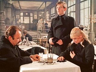 At restaurant meeting with Victor, Pasha asserts himself as capable of marriage to Lara, while Victor does not then confront him.