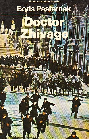 1972 Fontana paperback cover for Doctor Zhivago uses Moscow massacre scene from 1965 Zhivago film.