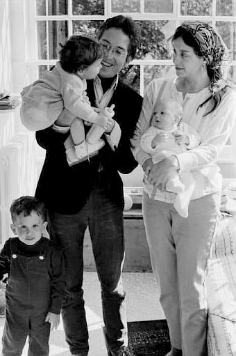 Late 1960s-early 1970s, Woodstock, NY. Bob Dylan and wife Sara with three of their children.