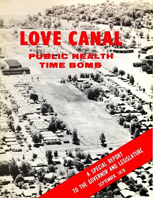 Sept 1978. Cover of NY State’s report on the Love Canal toxic waste site, with subtitle, “Public Health Time Bomb,” that says it all. Click for PDF.