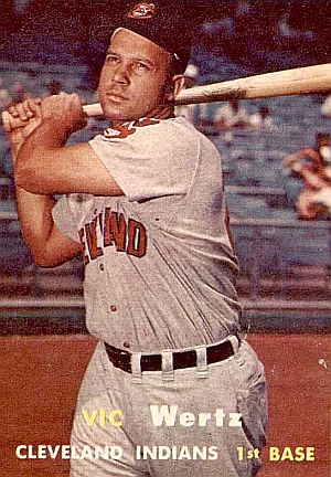 Cleveland's Vic Wertz shown on a 1950s baseball card.