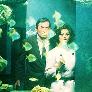 Zoo chase segment, aquarium scene, with Gregory Peck and Sophia Loren in “Arabesque,” as they are being pursued by a gunman.